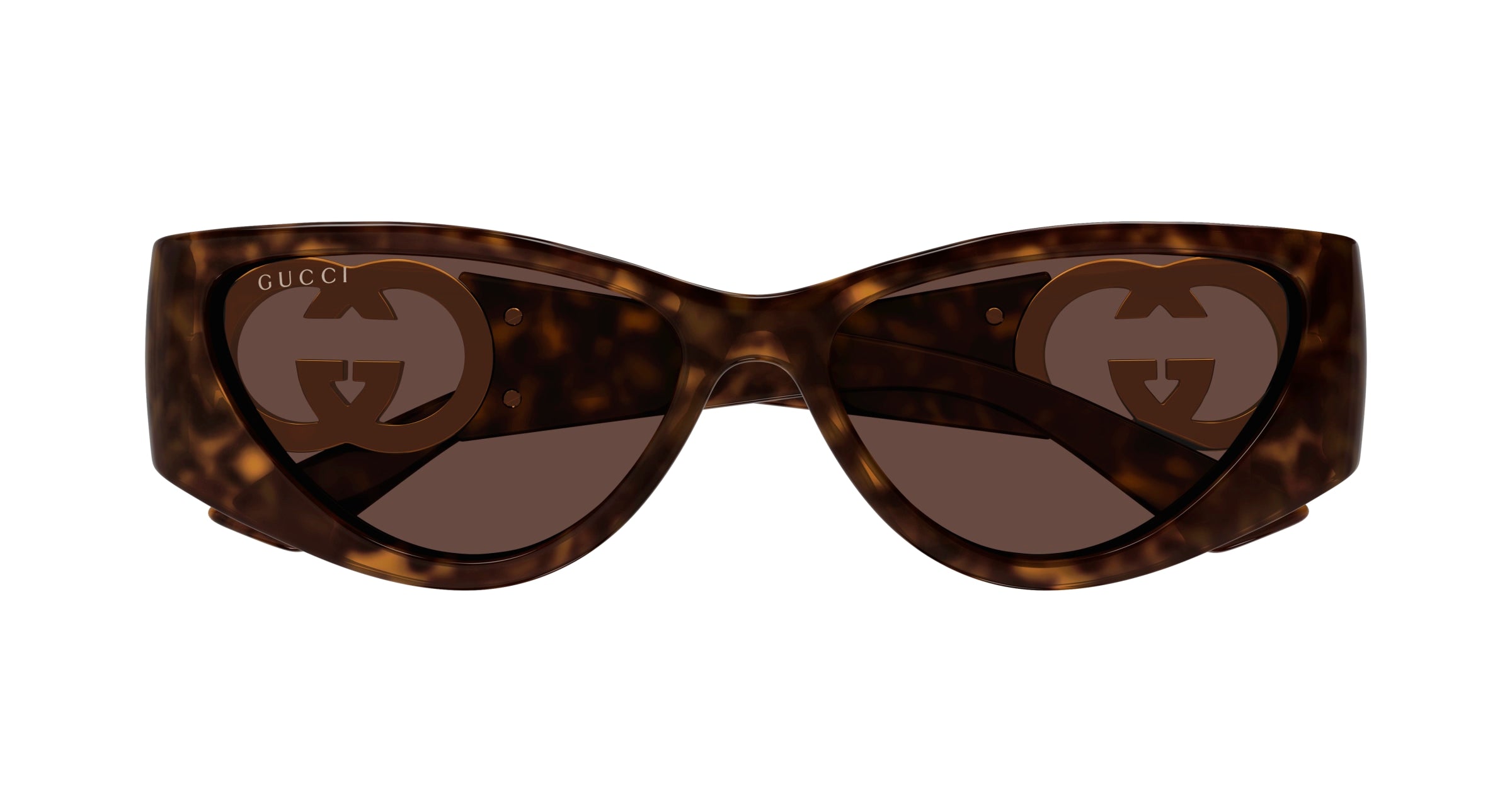 Gucci Woman Gucci GG1824S 002 Sunglasses Injected Havana Brown Cat Eye