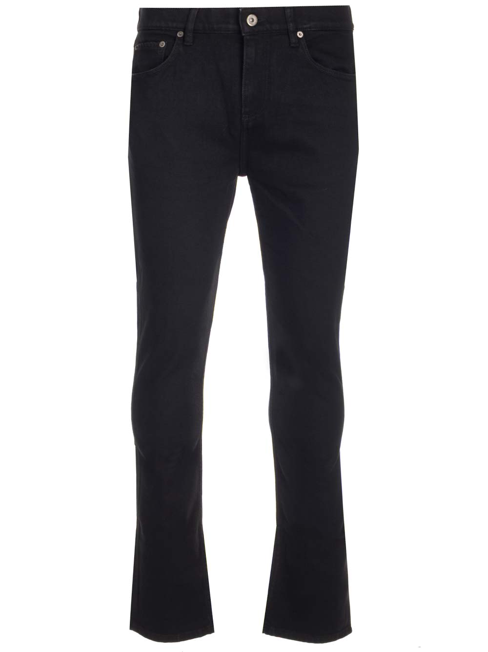Straight-leg stretch-cotton jeans - Black