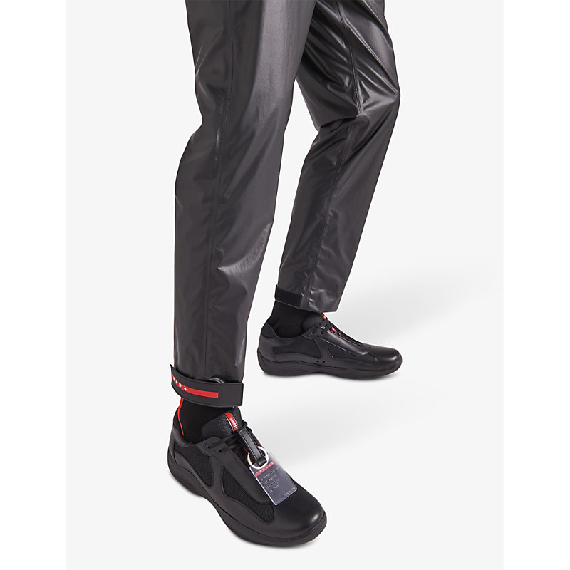Mens Black America’s Cup Original Leather and Mesh Trainers