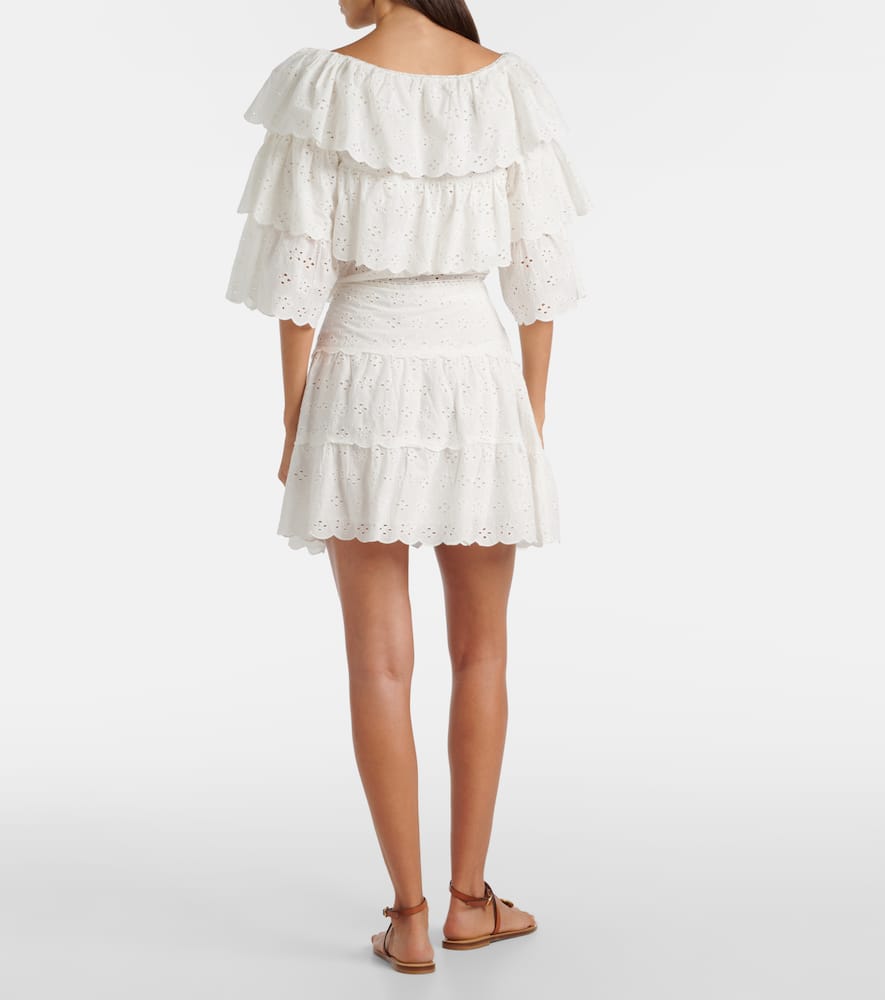Cassandra scalloped cotton miniskirt