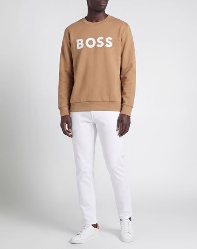 Man Sweatshirt Camel Size XL Cotton