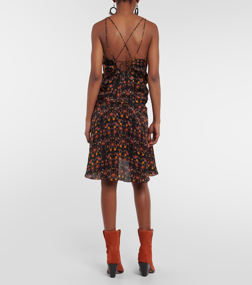 Presly floral silk-blend minidress