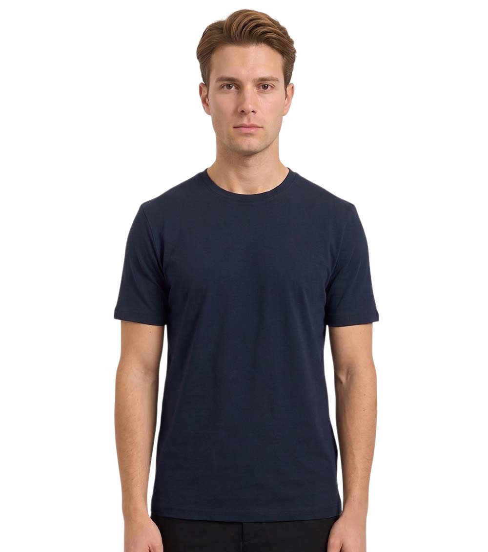 Navy Blue Solid T-Shirt