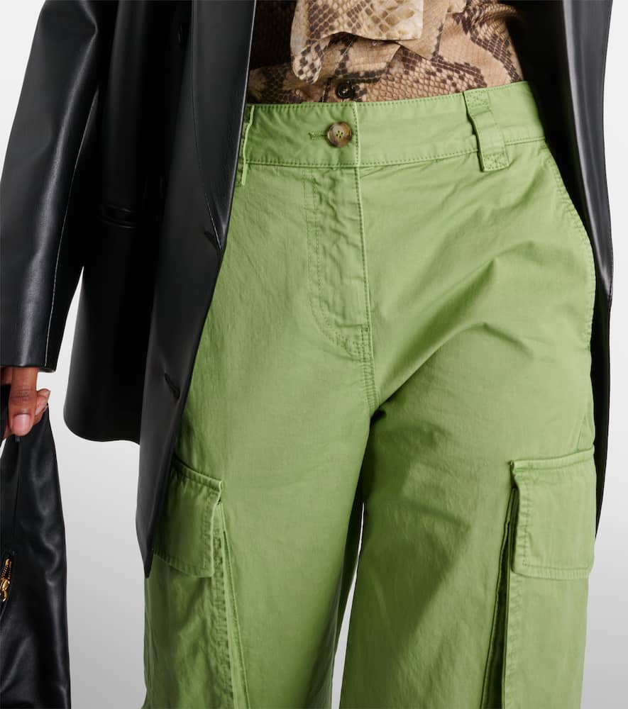 Mid-rise cotton canvas cargo pants