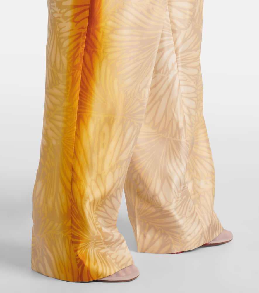 Porters printed silk wide-leg pants