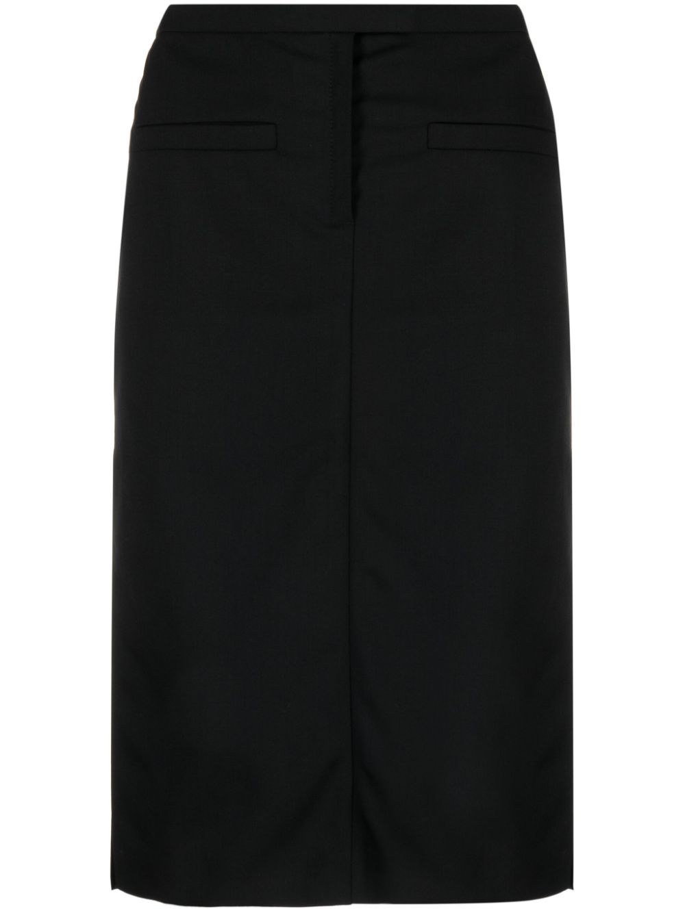 Logo-appliqué high-waist midi skirt - Black