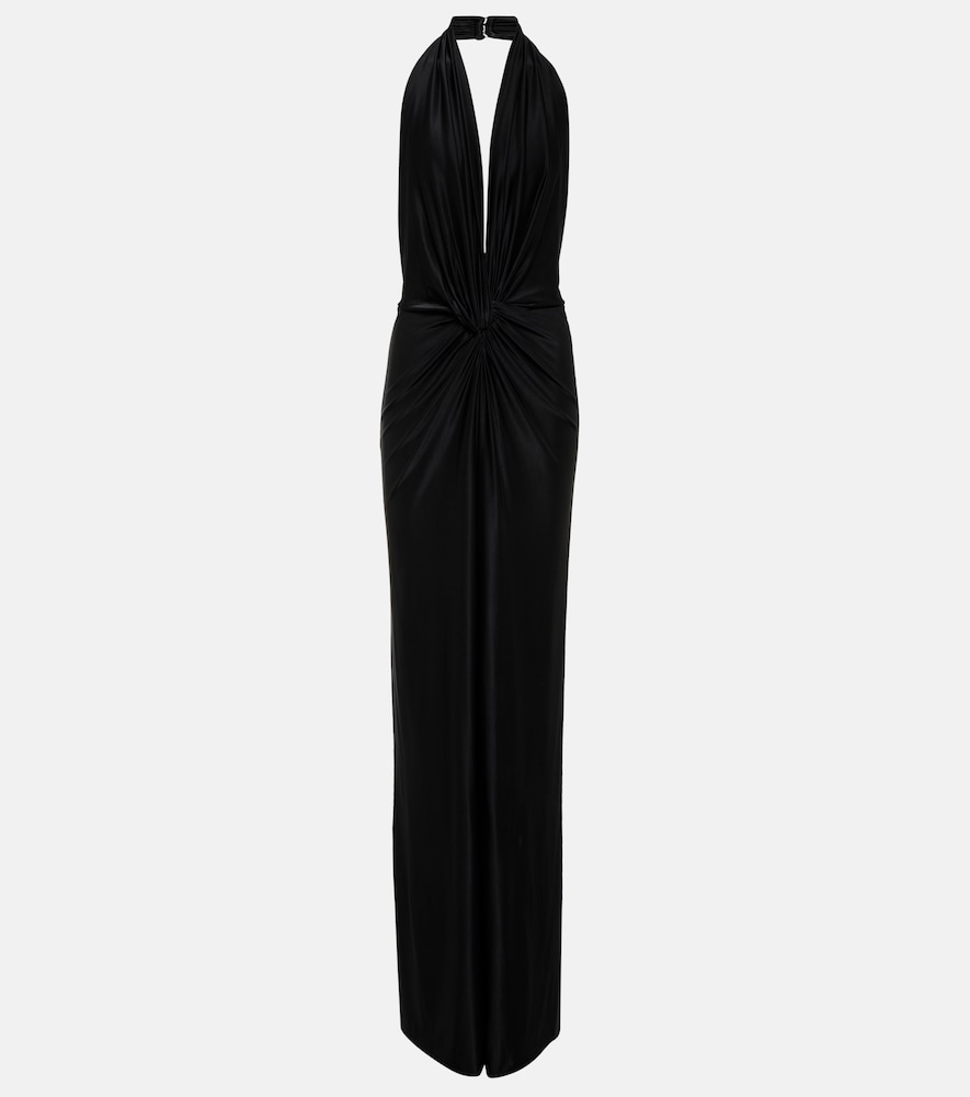 Halterneck jersey jumpsuit