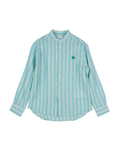 Kid Boy Shirt Turquoise Size 14 Linen