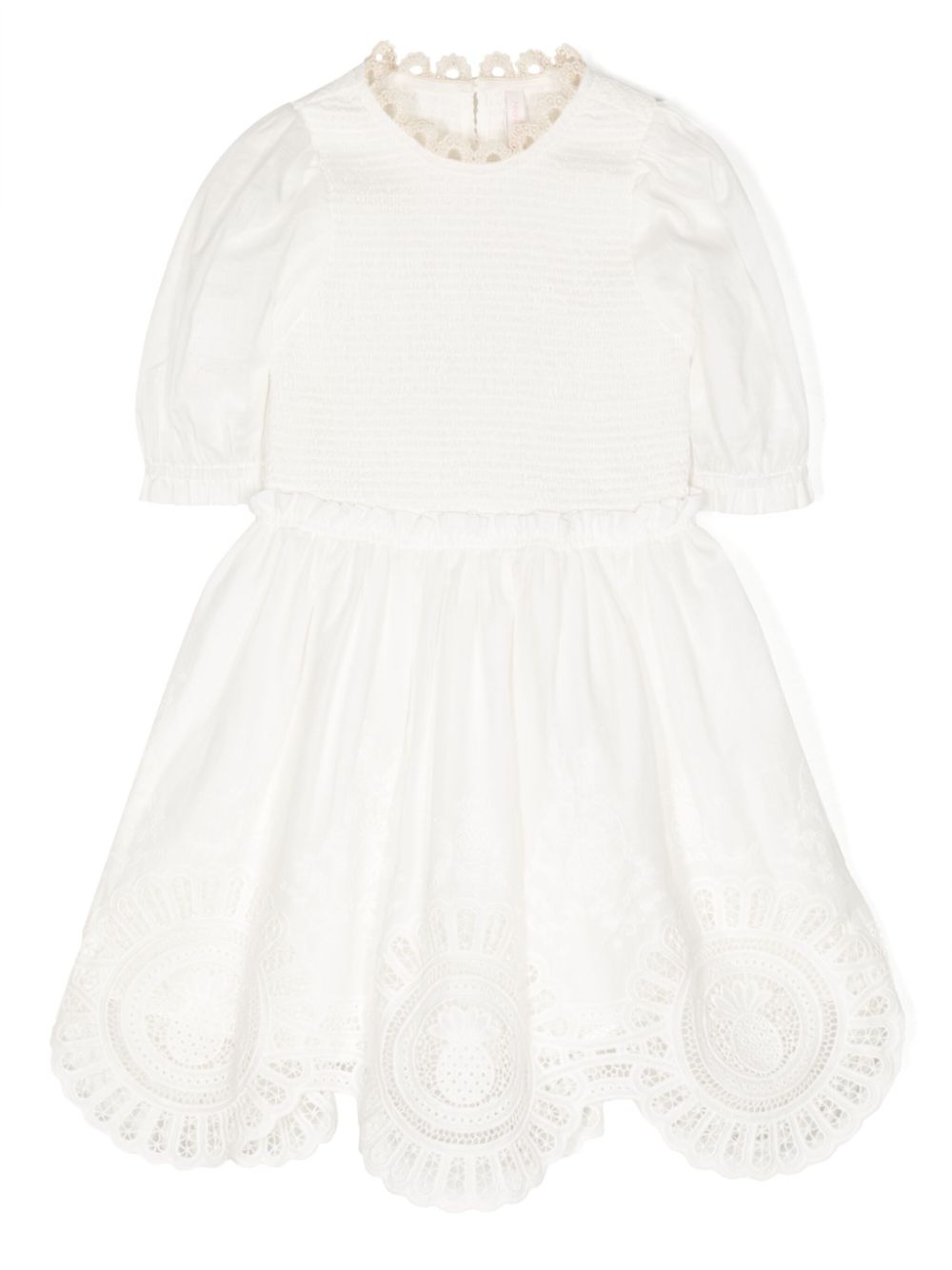 Halcyon embroidered midi dress - White