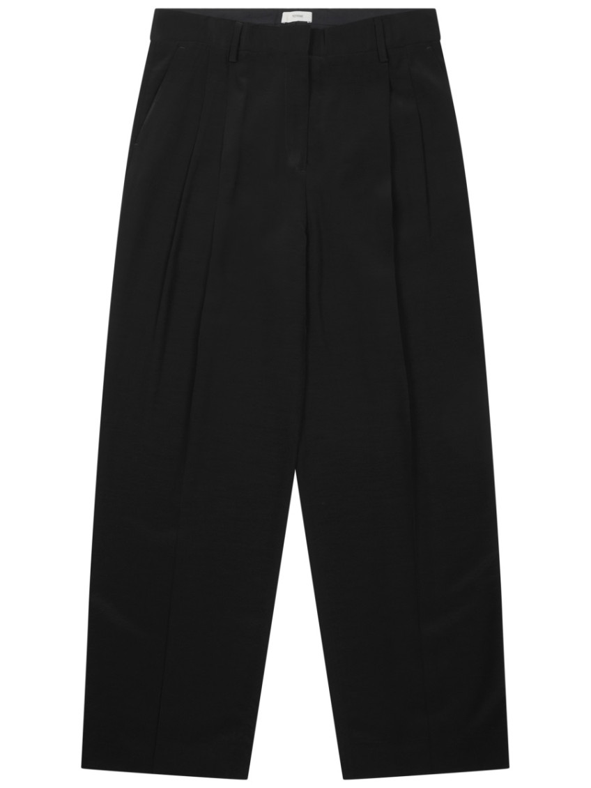 Double-pleat Straight Trousers