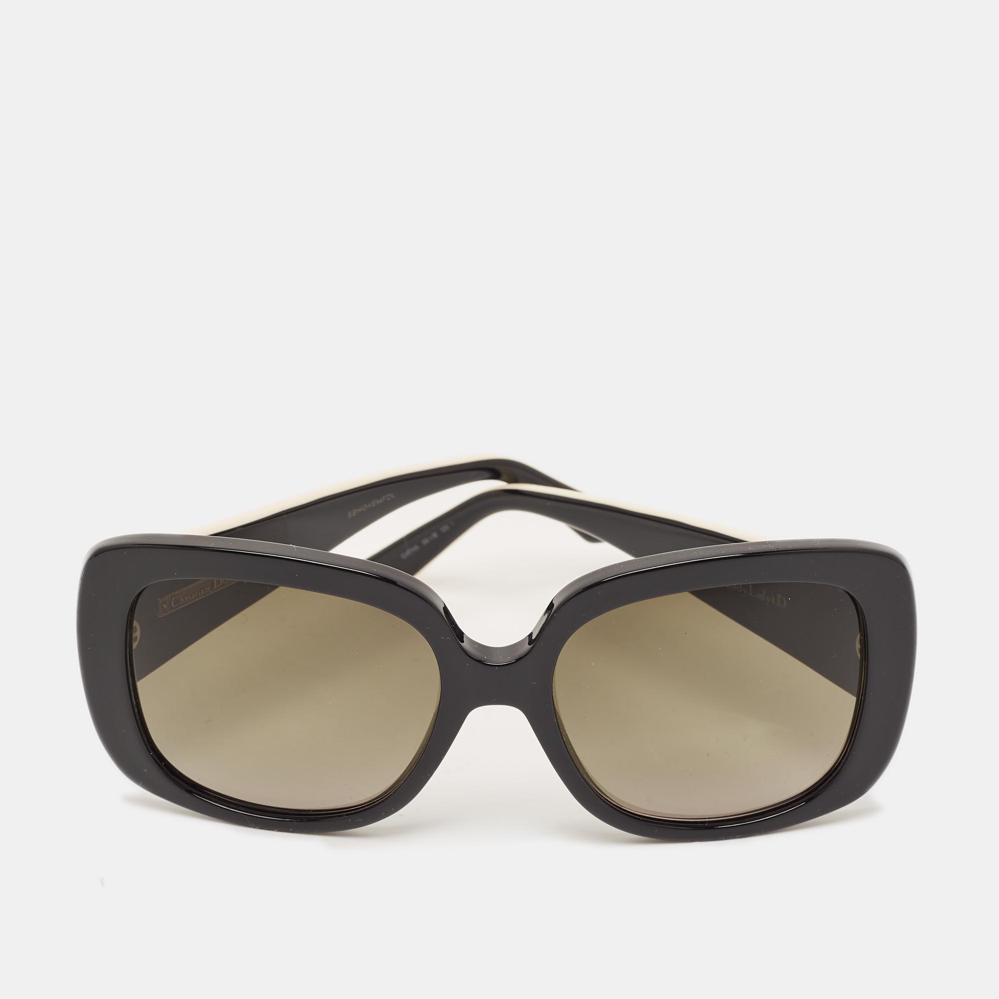 Dior Black/Off White Gradient LadyLady 1D Cannage Square Sunglasse