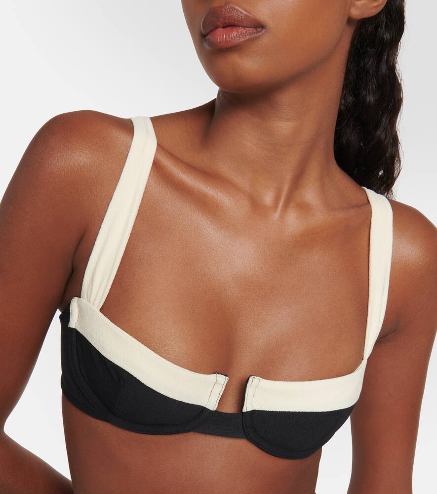 Faux-suede bikini top