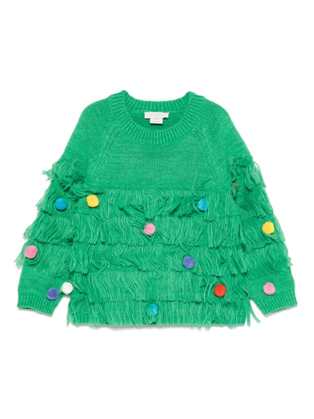 Pompom-detail sweater - Green