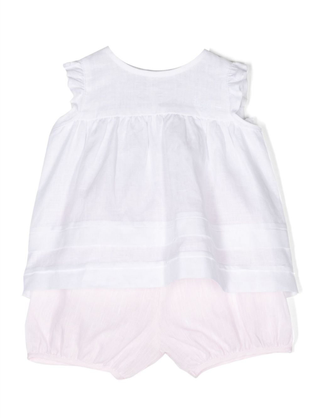 Pleated linen blouse - White