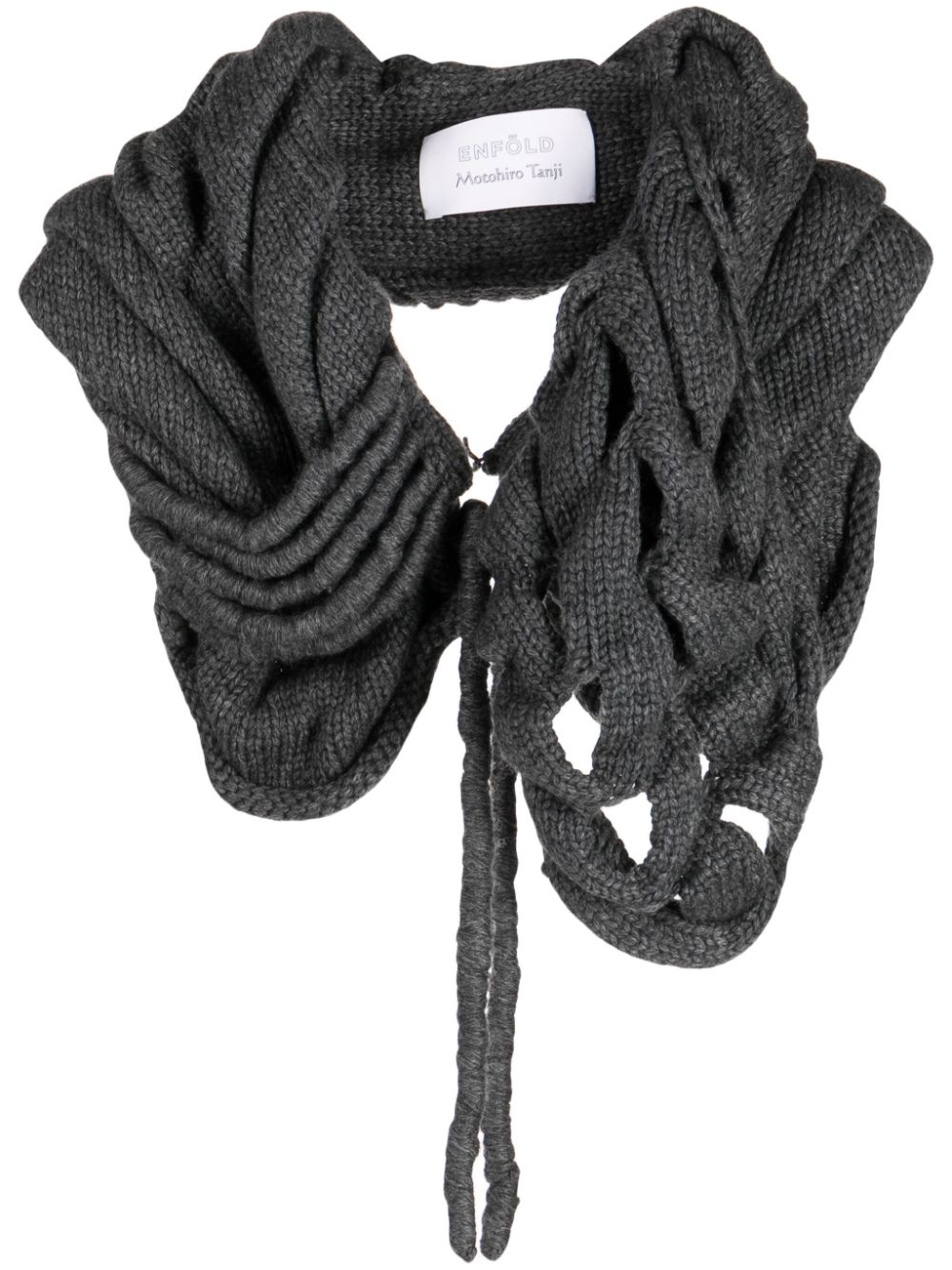 Layered wool-blend scarf - Grey