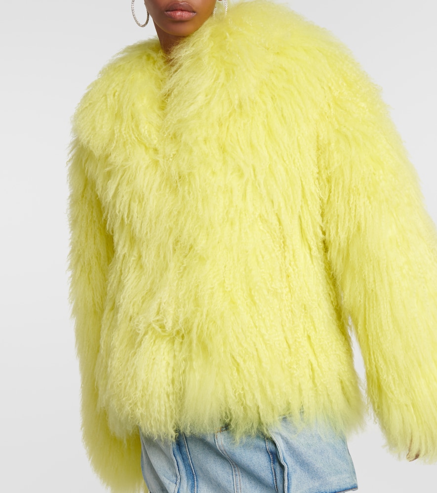 Faux fur cropped coat