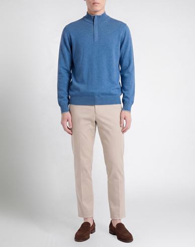 Man Turtleneck Azure Size 50 Virgin Wool, Viscose, Cashmere, Polyester, Polyurethane