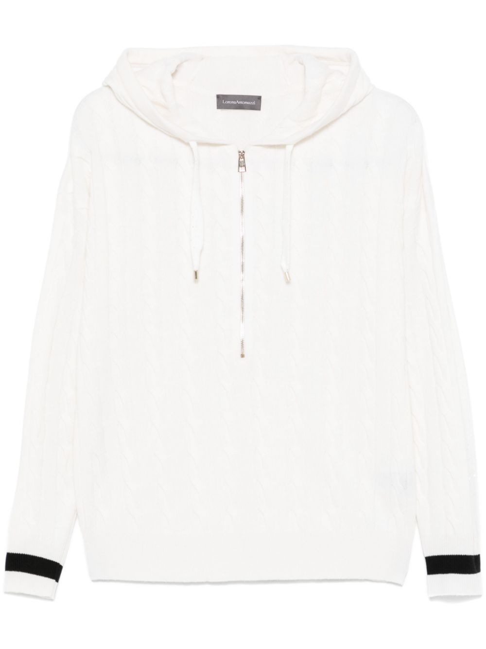 Cable-knit sweater - White