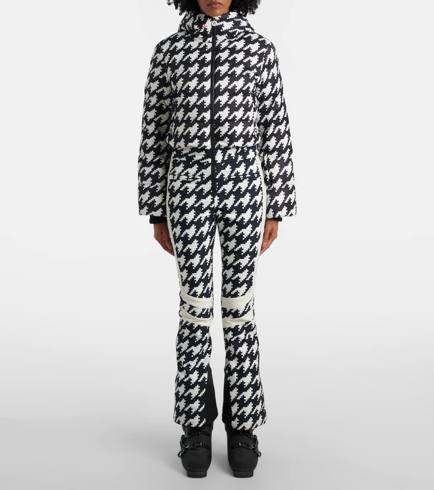 Polar houndstooth ski suit