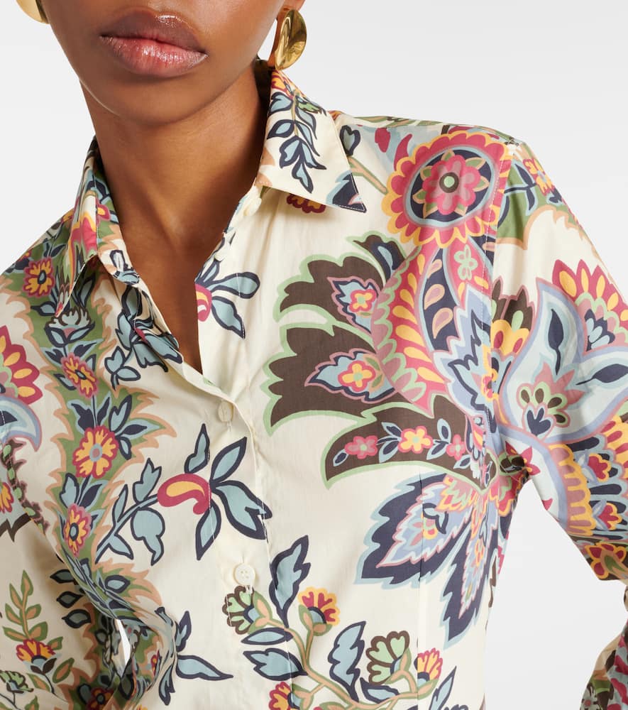Floral cotton-blend shirt