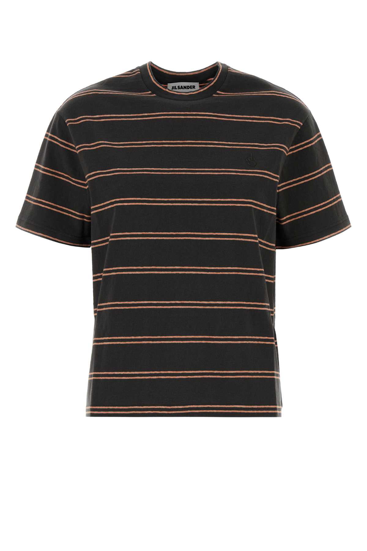 Striped Cotton T-Shirt — Black