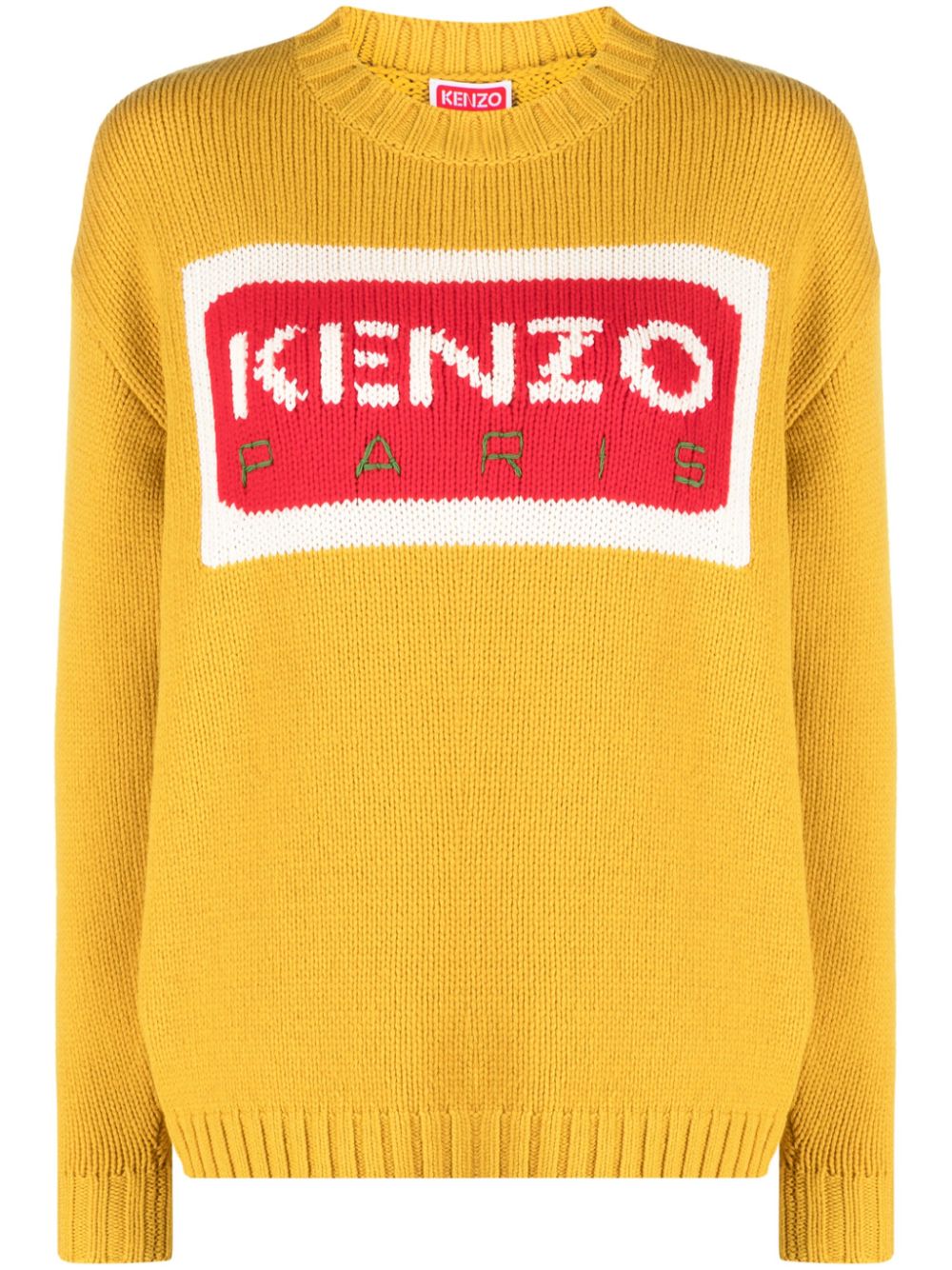 Intarsia-knit logo jumper - Yellow