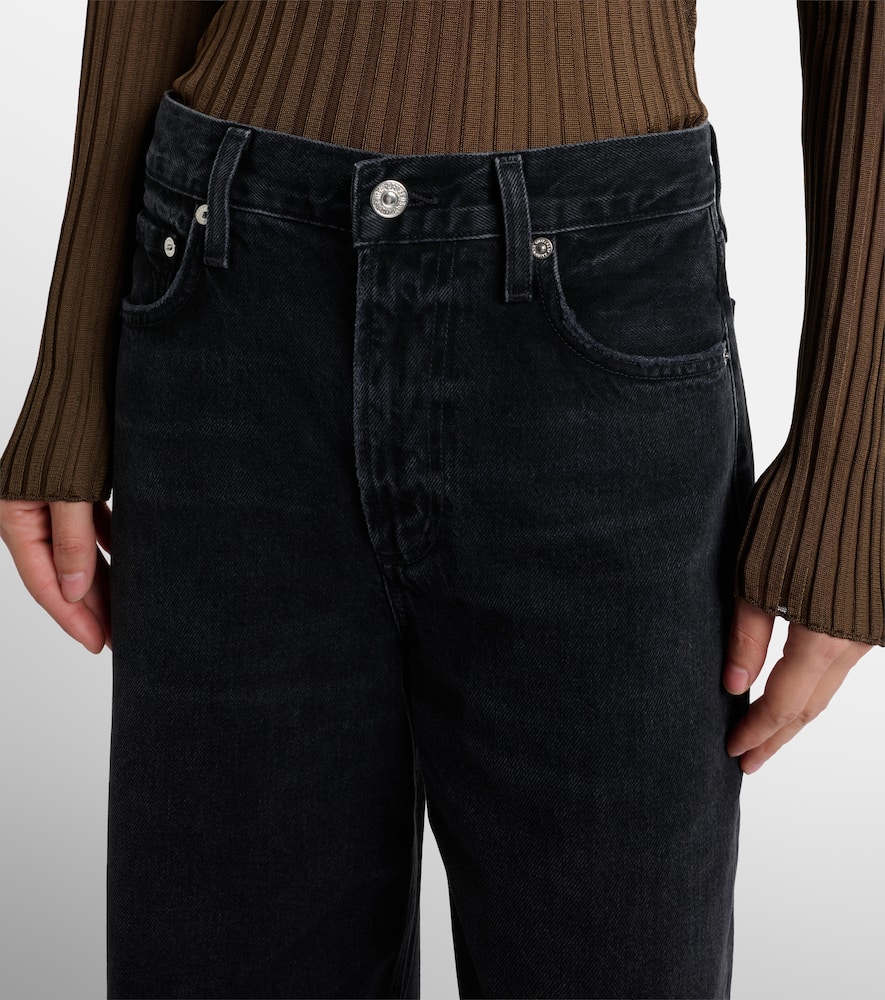 Miro cropped high-rise barrel-leg jeans