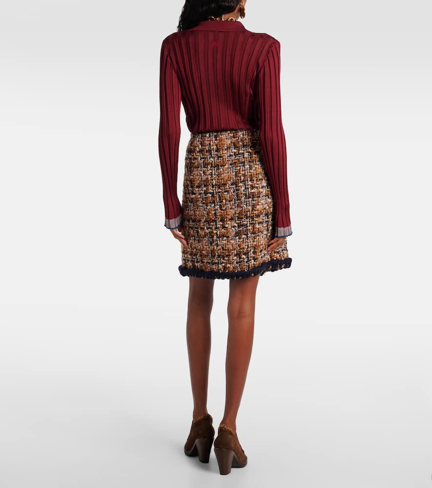 Wool, mohair, and cotton-blend miniskirt