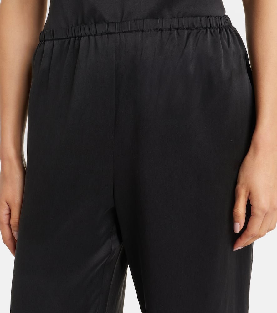 Loreto silk charmeuse wide-leg pants