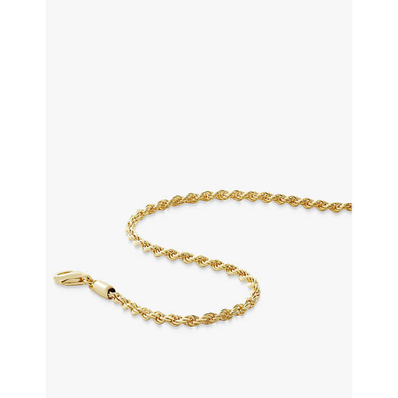 Womens Yellow Gold Rope Recycled 18ct Yellow-gold Vermeil Plated Sterling-silver Chain Bracelet 