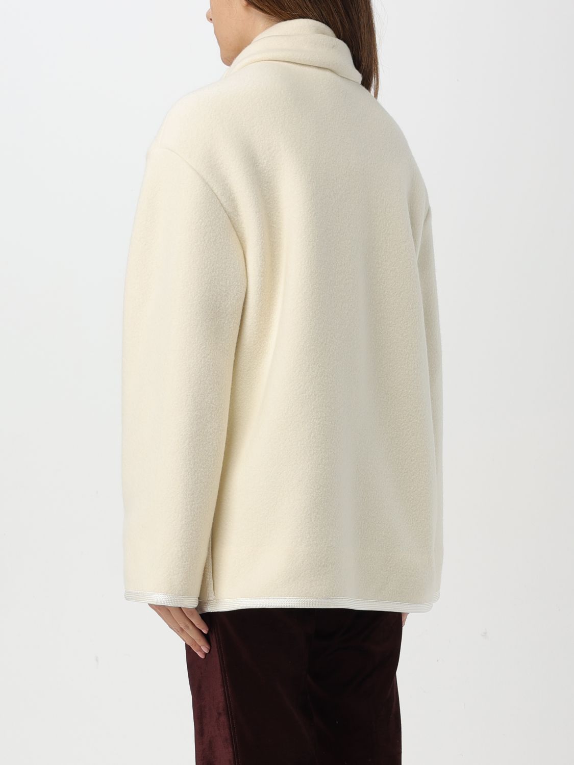 Scarf-detail coat - White