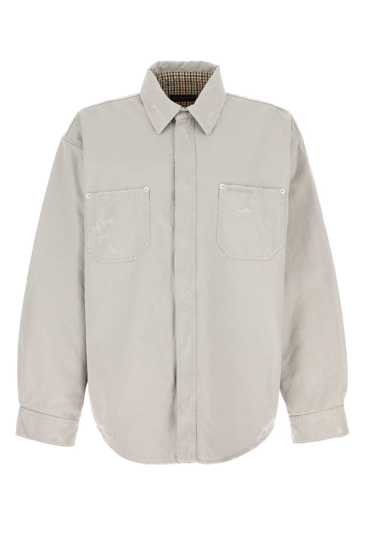 Light Grey Cotton Oversize Shirt