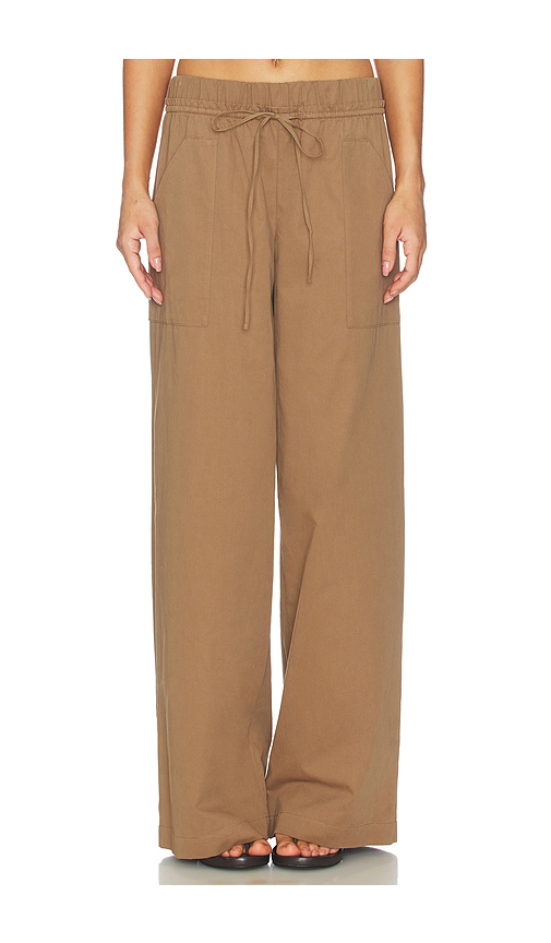 Vince Mid Rise Cotton Drawstring Pant in Almondine. XS also in S, M