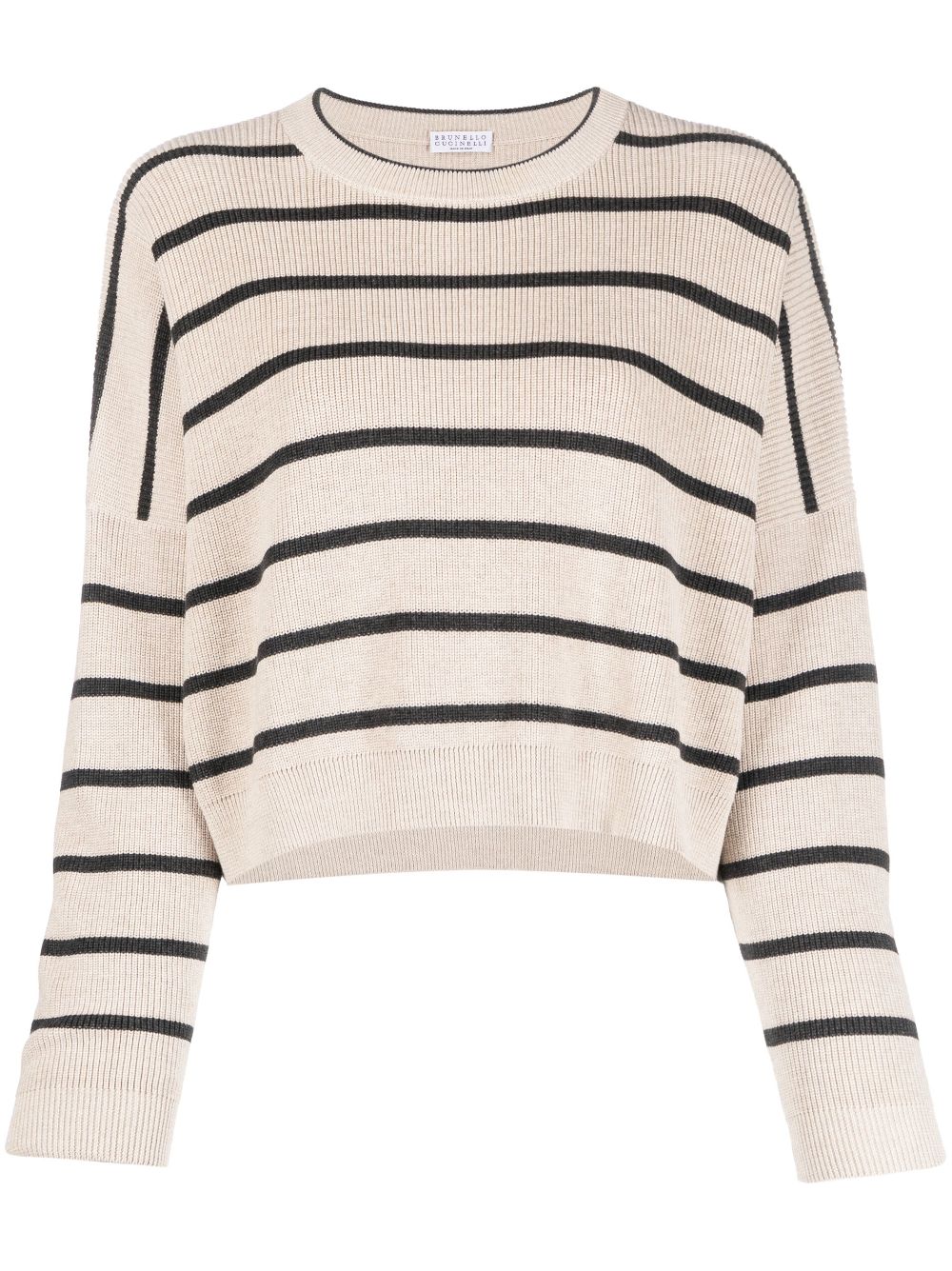 Striped cotton jumper - CNE90 BEIGE