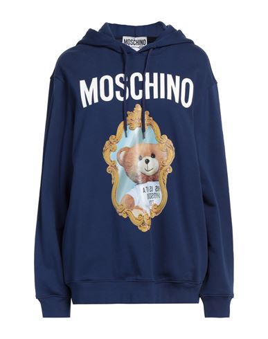 Moschino Woman Sweatshirt Blue Size 8 Organic cotton