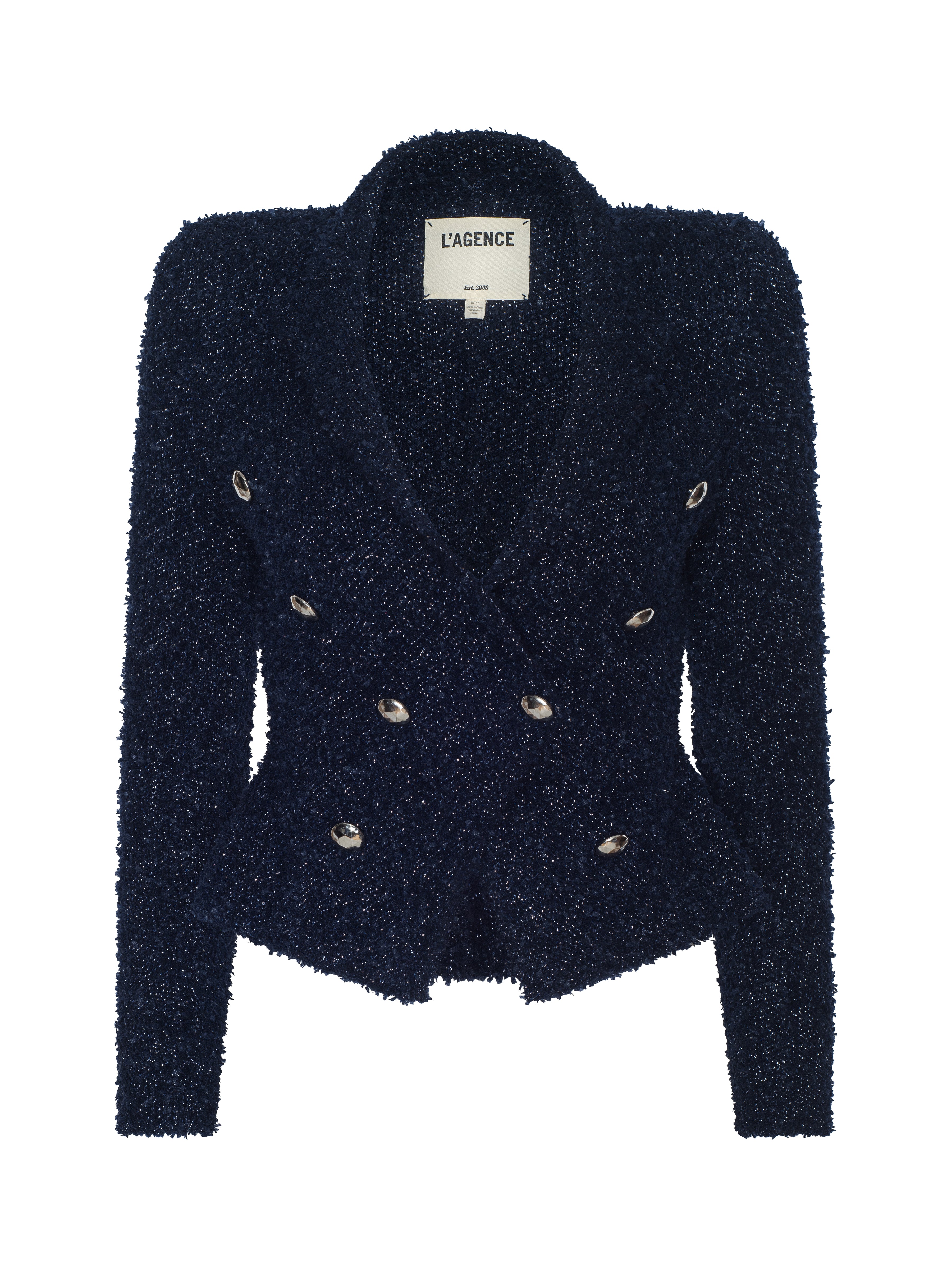 Bethany Knit Blazer In Midnight/nickel