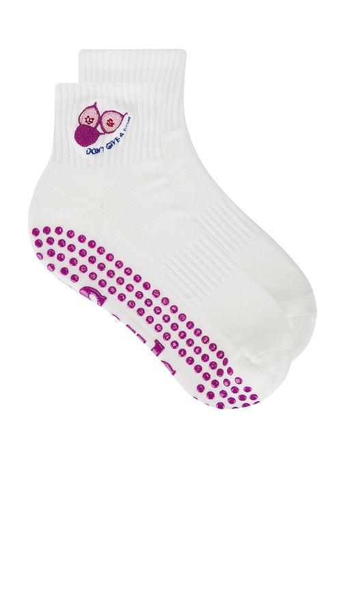 Souls. Don't Give A Fig Grip Socks in Ivory.  S/M. Also in