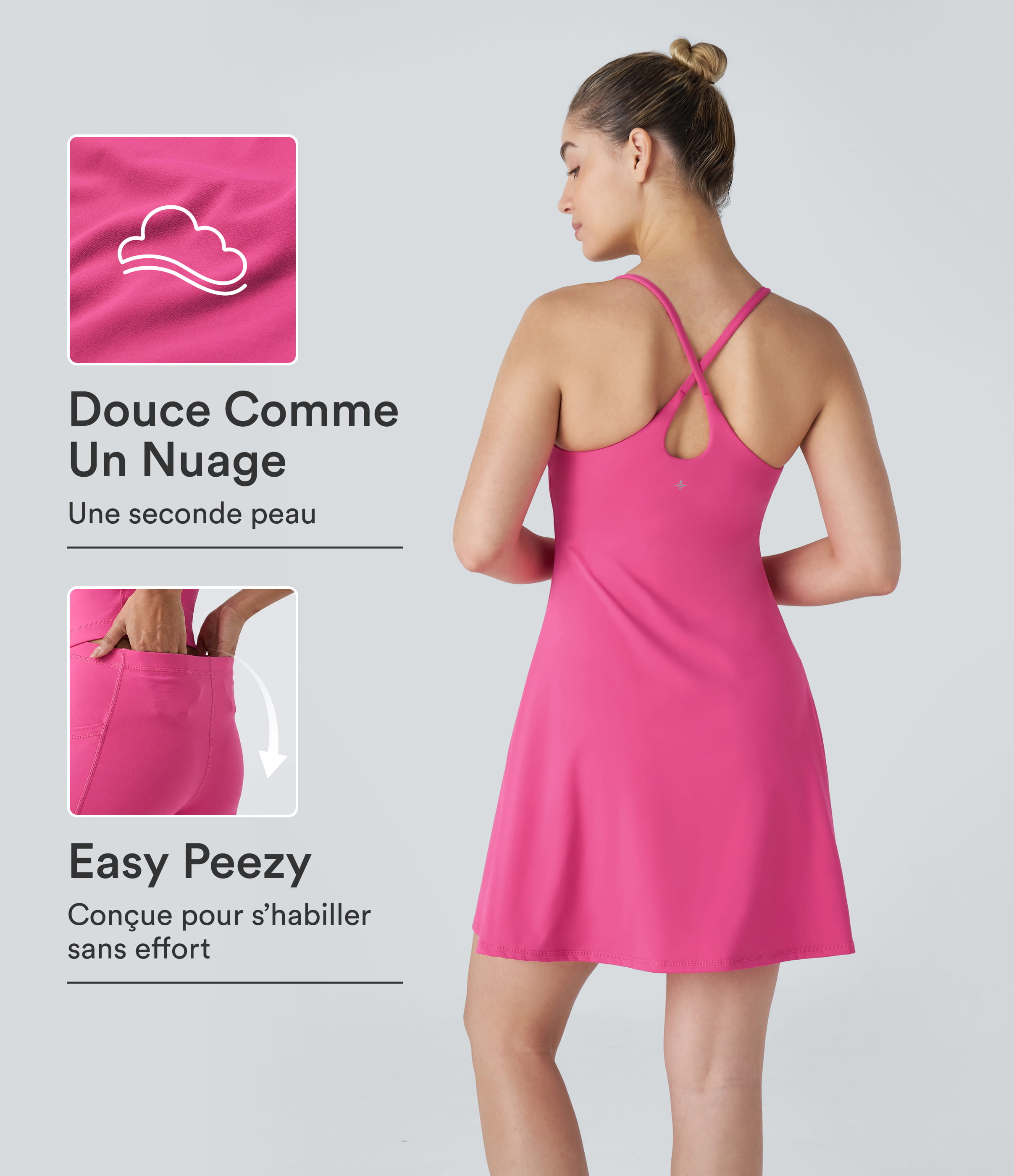 Softlyzero™ Plush Robe Sport Dos Nu et Douce - Longue Plus - Édition Easy Peasy - Fuchsia Purple