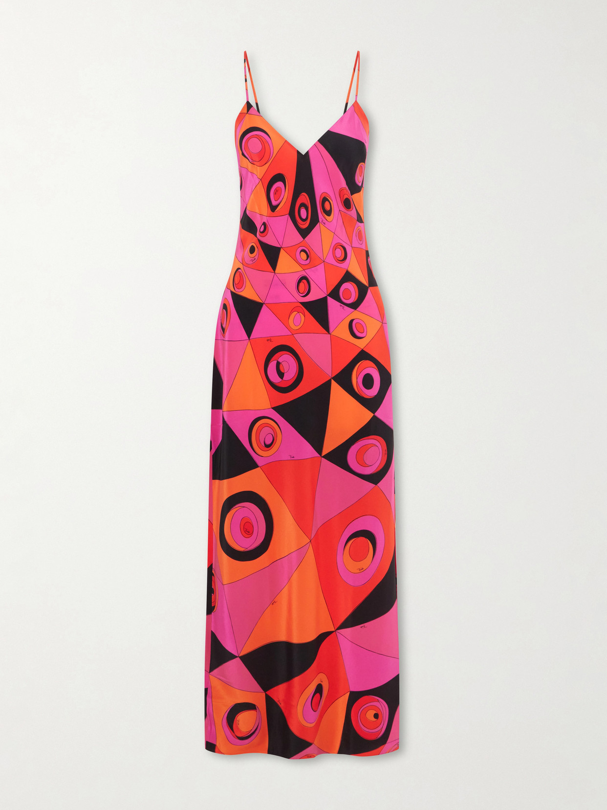 Printed Silk Crepe De Chine Maxi Dress - Pink