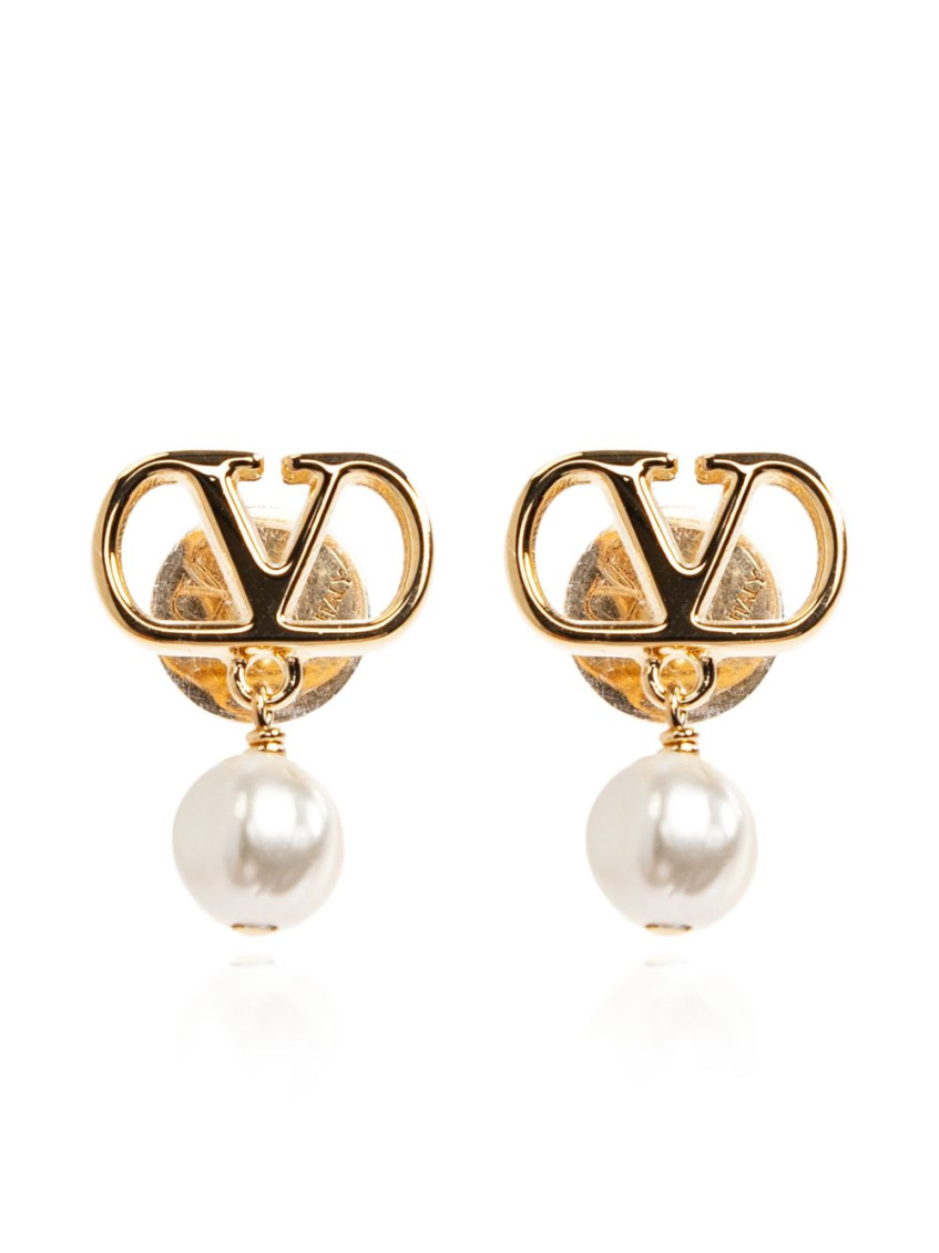 Golden VLogo Signature Earrings