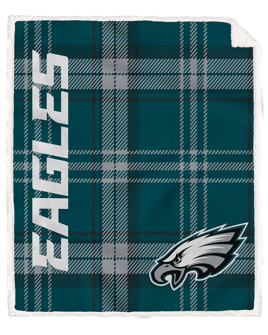Philadelphia Eagles Nfl Team Classic Plaid Sherpa Throw