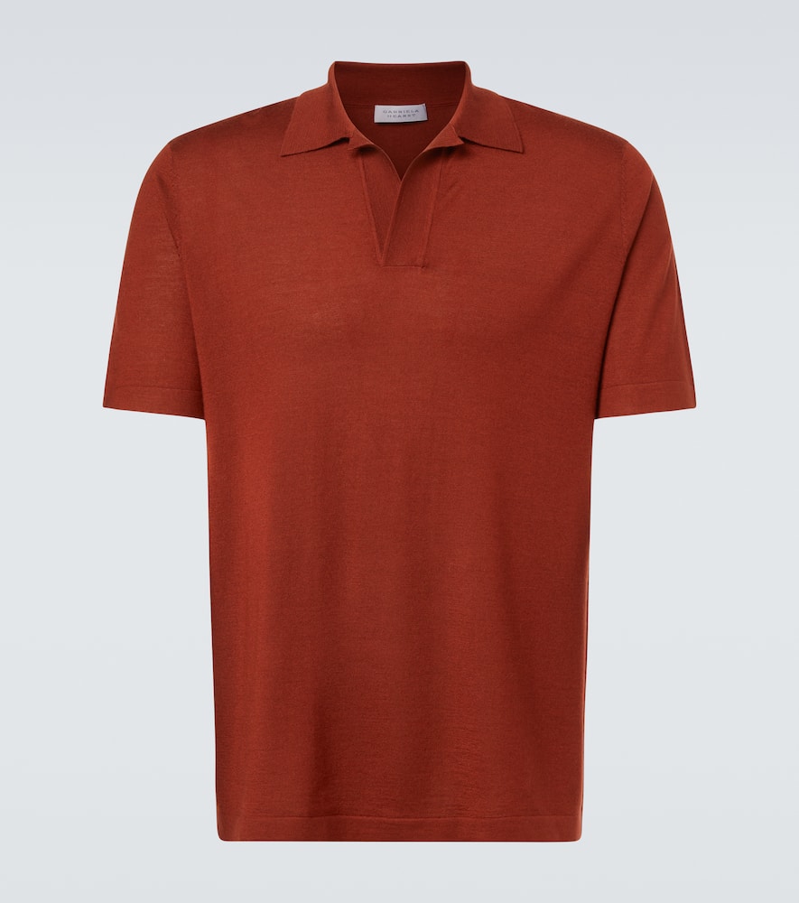 Cashmere and silk polo sweater