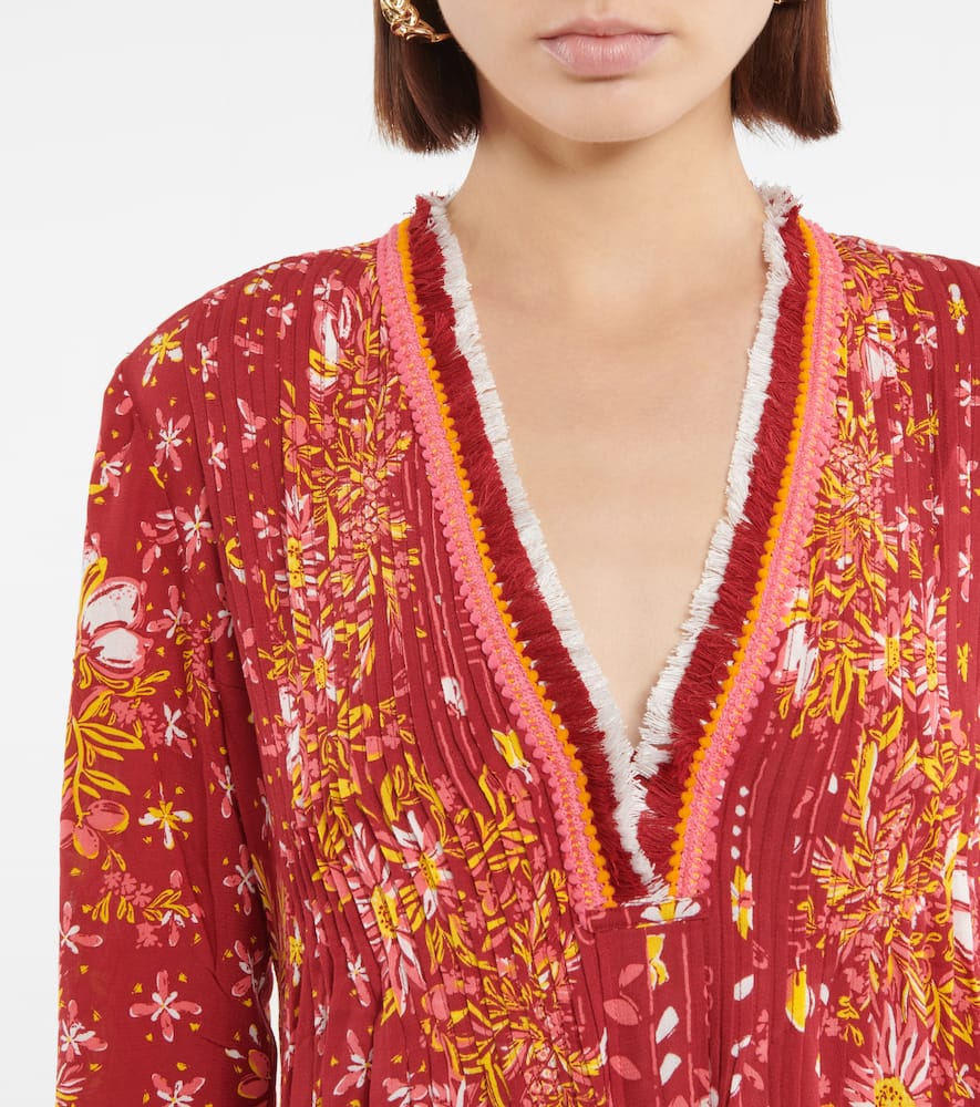 Ola fringed printed minidress