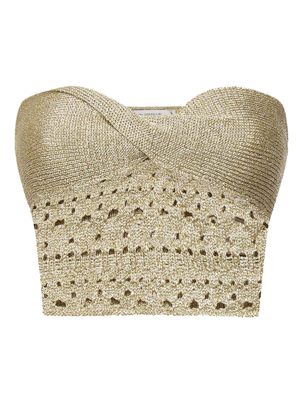 Metallic crochet top - Yellow