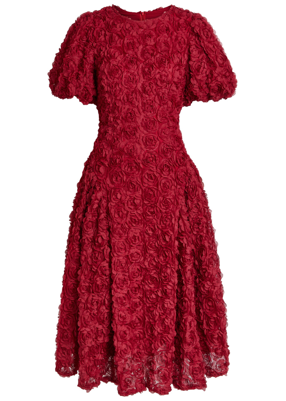 Carabet Floral-appliquéd Tulle Midi Dress