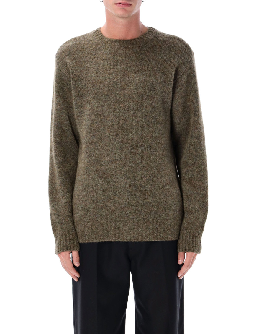 Green Crewneck Solid Sweater
