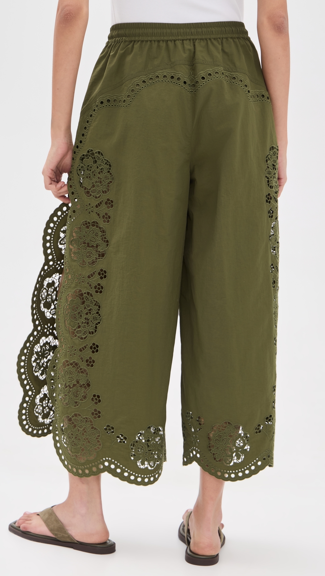 Vittoria Eyelet Pants Olive