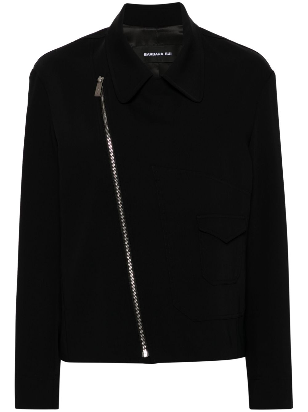 Crepe biker jacket - Black