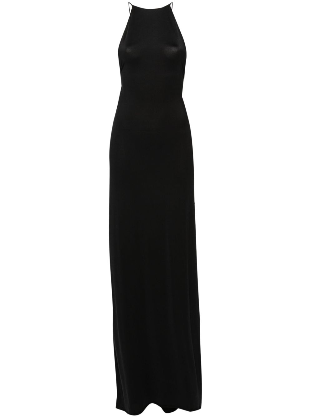 Triangle-plaque long dress - Black