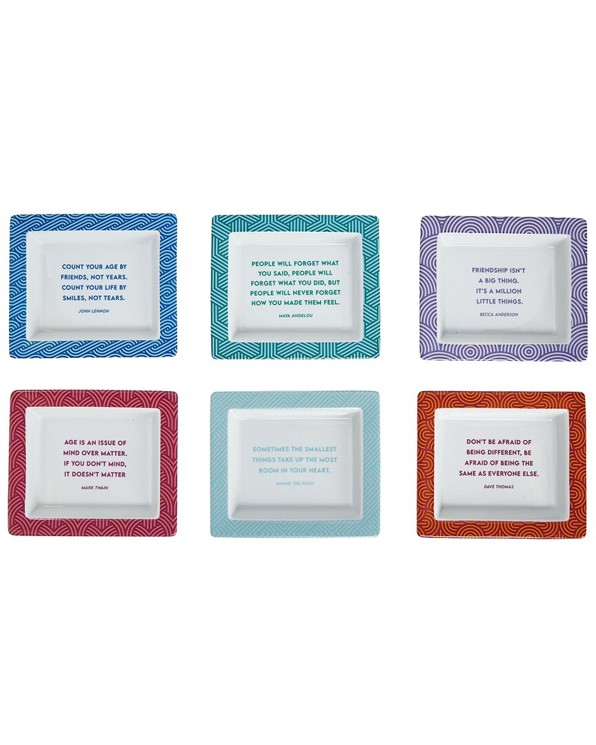 Set Of 6 Classic Wise Sayings Desk Trays In Gift Box